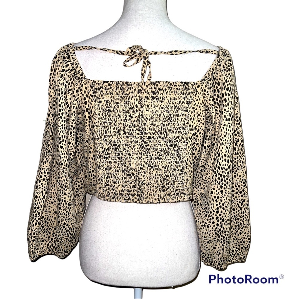 American Eagle Square Neck Button Peasant Top NWT - image 3